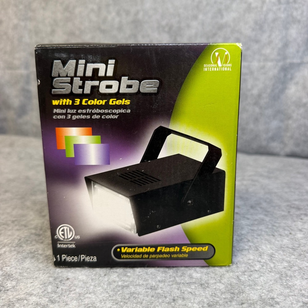 Seasonal Visions International Mini Strobe Light 3 Color Gels Variable Speed
